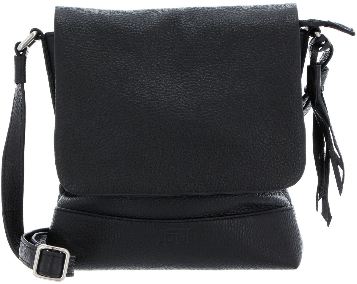 JOST Leren schoudertas Vika Ladies Bag With Flap Black zwart