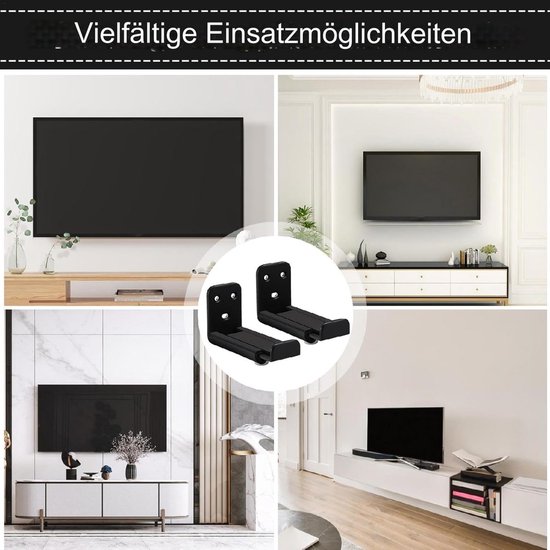 Soundbar Wandhouder - Luidspreker Beugel - Ruimte Besparen - Diepte Verstelbaar - 9-13.7cm Breed - Zwart — afbeelding 3