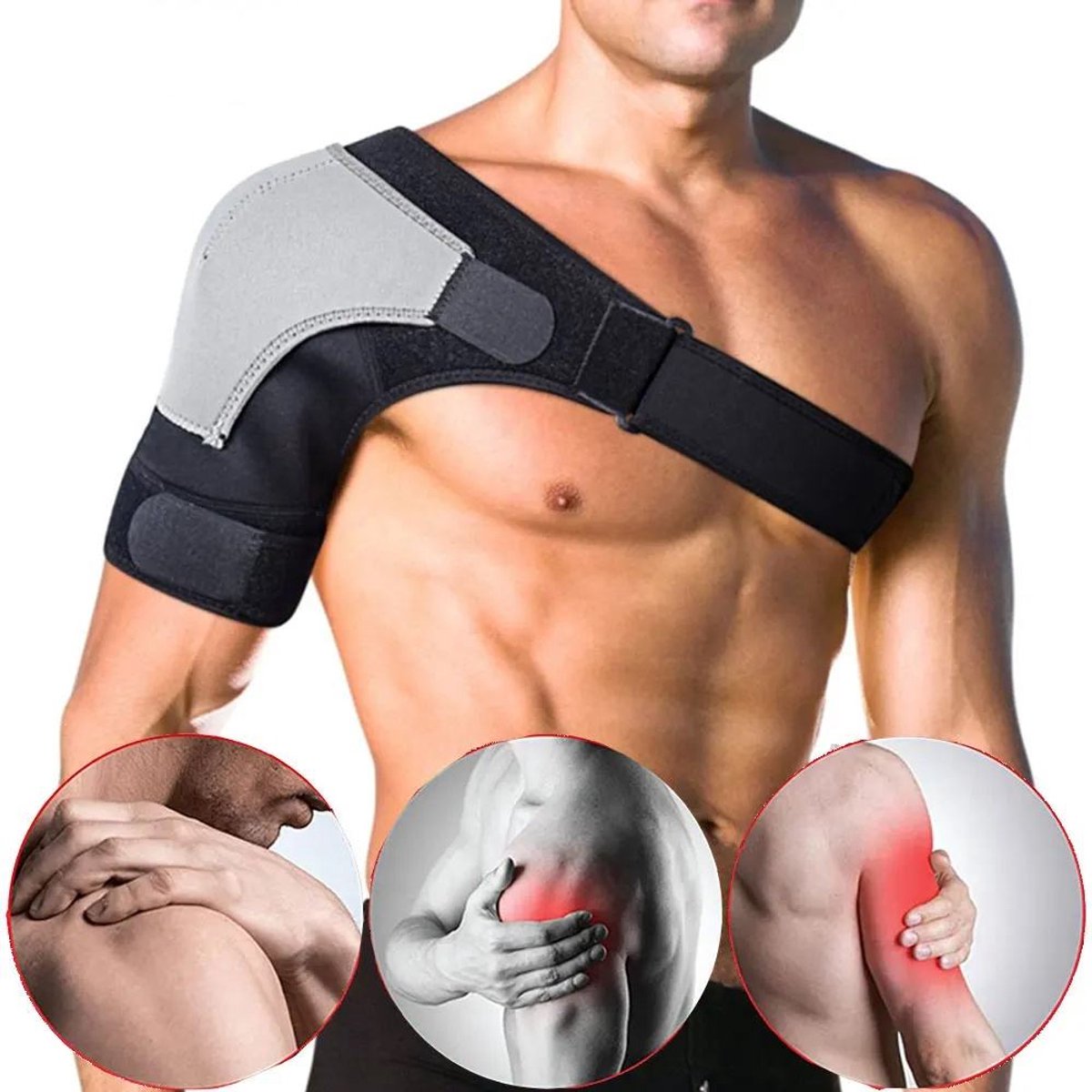Schouderbrace Rechts – Verstelbare Schouderbrace – Schouder Ondersteuning – Schouderband voor Sport & Schouderblessure & Herstel