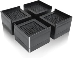 Verhoog uw Meubels met 4 Stuks Verhogers van 40mm - Ideaal voor Bedden, Tafels en Stoelen - Zwart en Vierkant Design voor Extra Comfort en Ruimte