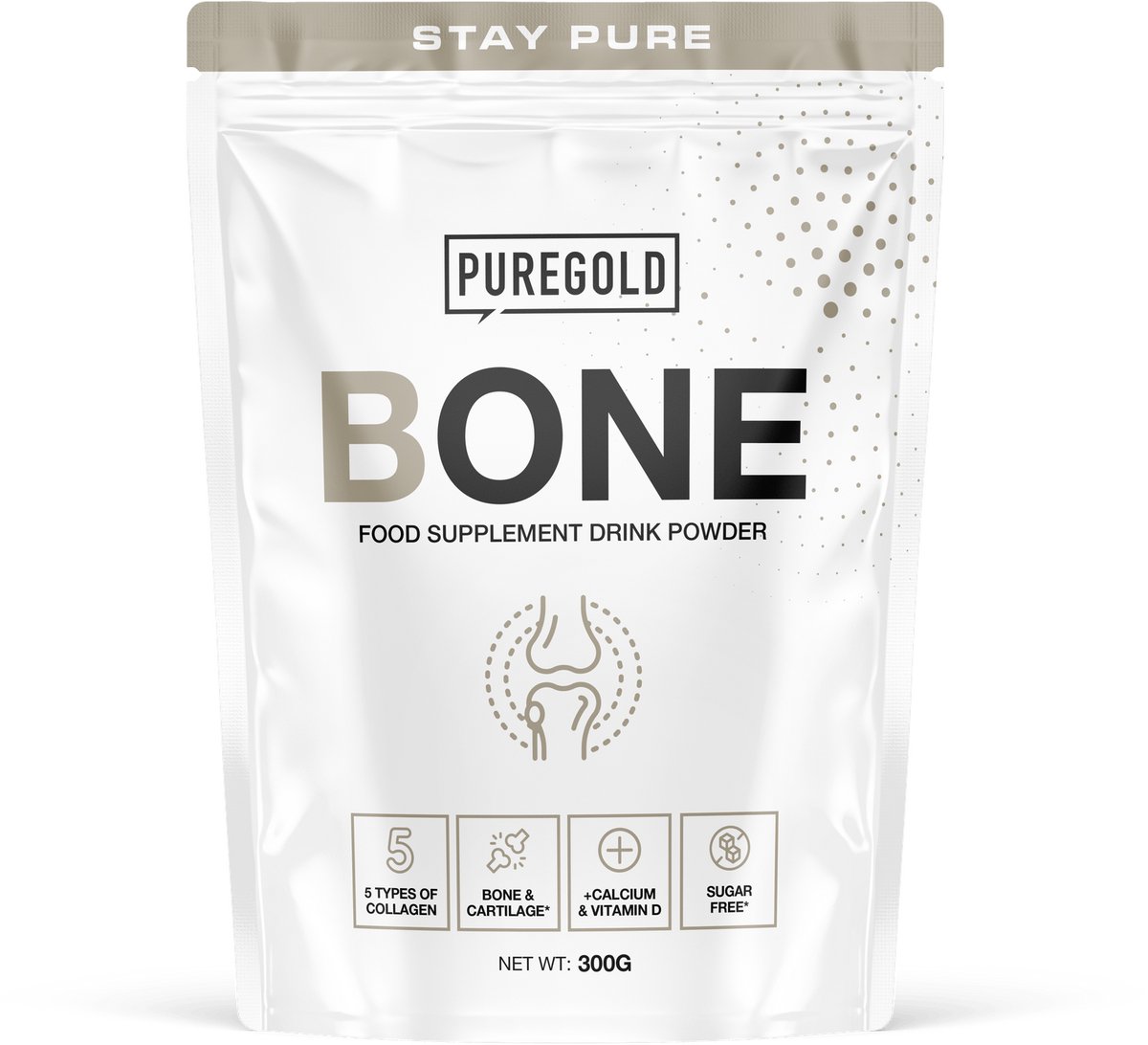 Pure Gold Bone Support Drank – Calcium Drank – Perzik IJsthee – 300g