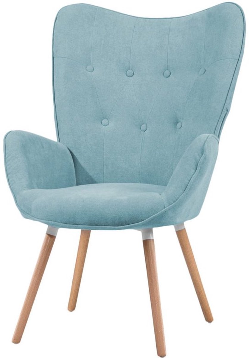 Nordic fauteuil – armstoel – loungestoel – zetel – relaxstoel – groen katoenen bekleding –
