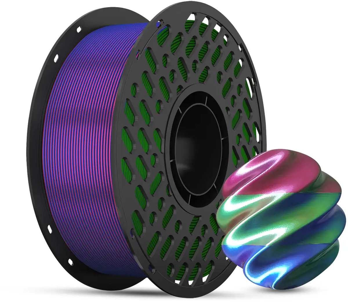 CAILAB 3D-printer Filament PLA Silk Driekleurig – Rood, Groen & Blauw – 1.75mm – 1KG