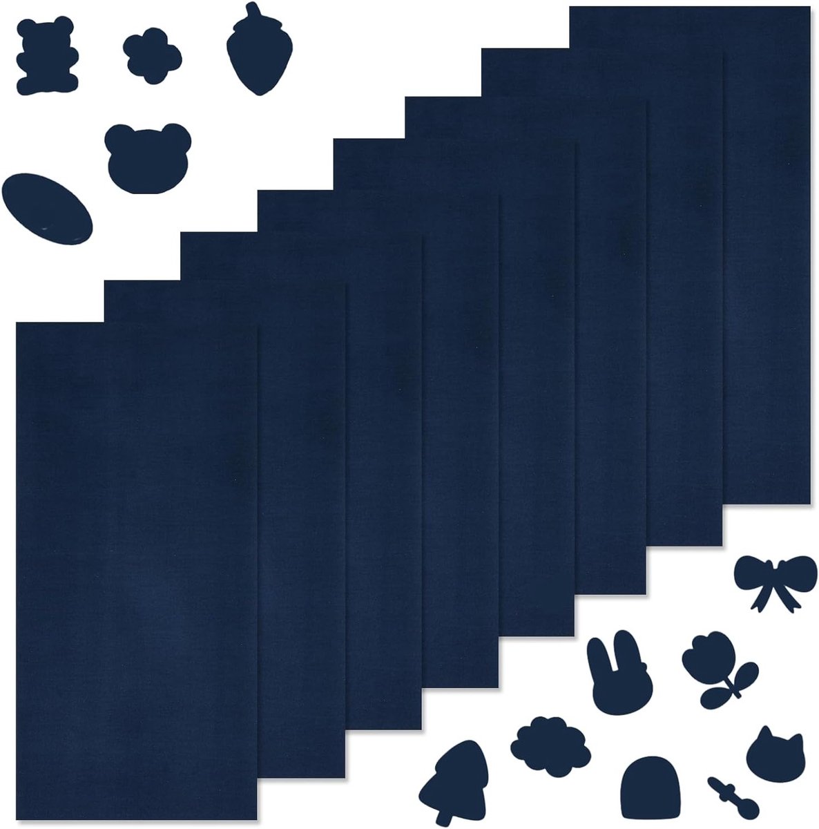 Set van 10 Zelfklevende Reparatie Patches voor Donsjassen, Waterdicht, Geschikt voor Kleding, Tenten en Tassen - 20,5 x 10 cm (Navy Blauw)