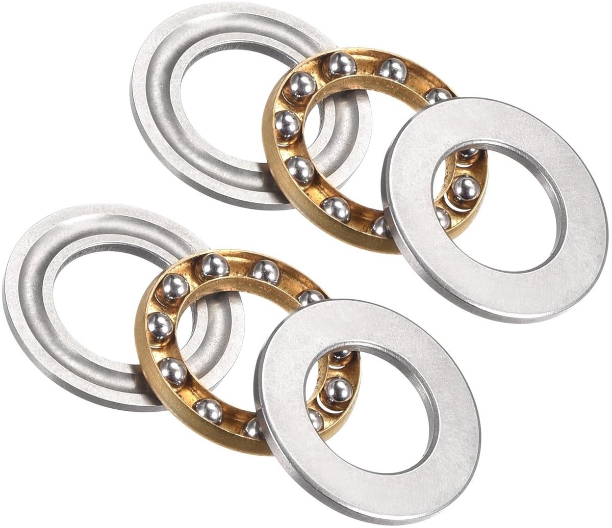 Set van 2 Axiale Groefkogellagers 12mm x 21mm x 5mm - Miniatuur Lagertjes van Chroomstaal met Ring voor Machinegereedschap en Precisietoepassingen