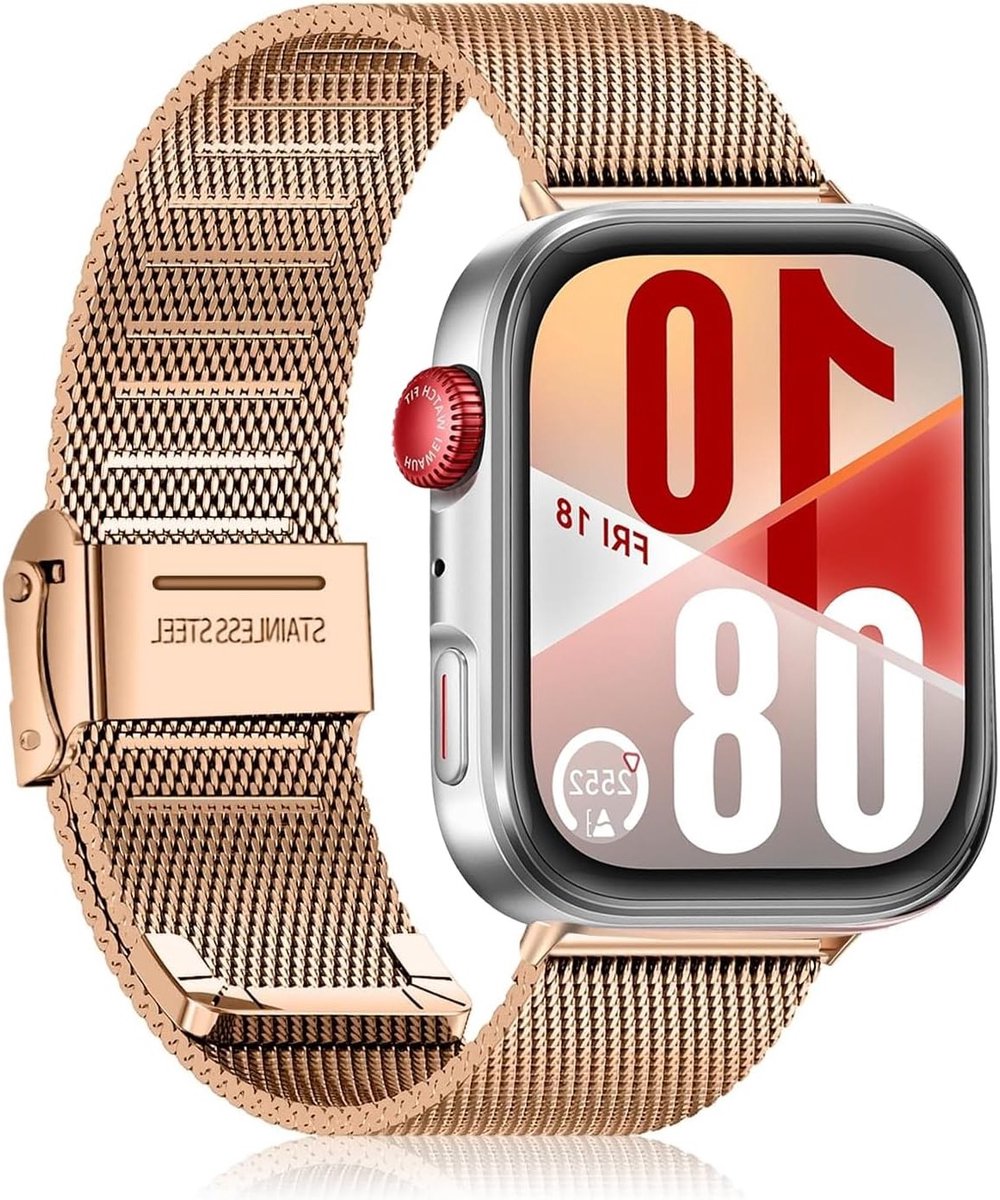 Verstelbare RVS Vervangband voor Smartwatch, Geschikt voor Huawei Watch Fit 3, Duurzaam en Stijlvol Design, Ideaal voor Sport en Dagelijks Gebruik