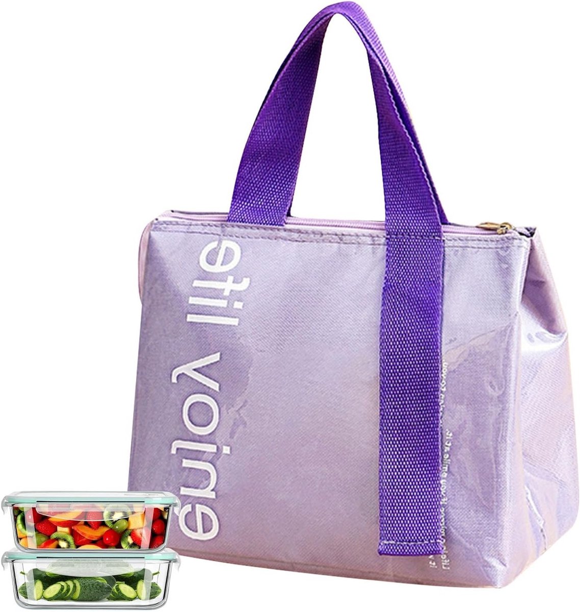 Koeltas met Folie Voering, Draagbare en Waterdichte Lunchtas voor School, Werk, Picknick of Reizen, Houdt Voedsel Vers en Koel