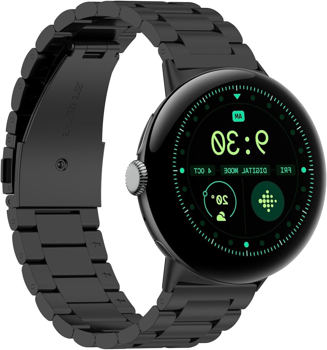 Stijlvolle metalen horlogeband voor Google Pixel Watch 3 - Vervangband 45mm en 41mm, Rvs, Zakelijk, Comfortabel en Duurzaam