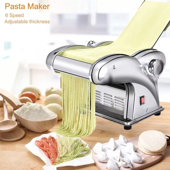 Sensova Electrische Pastamachine - Pastamaker - Roestvrijstaal pasta machine - Pasta roller - 6 snelheden - dikte 2.5 t/m 9 mm noodles van Sensova — afbeelding 2