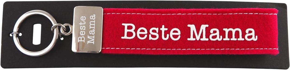 Depesche sleutelhanger speelgoed vilt metaal rood rechthoek.