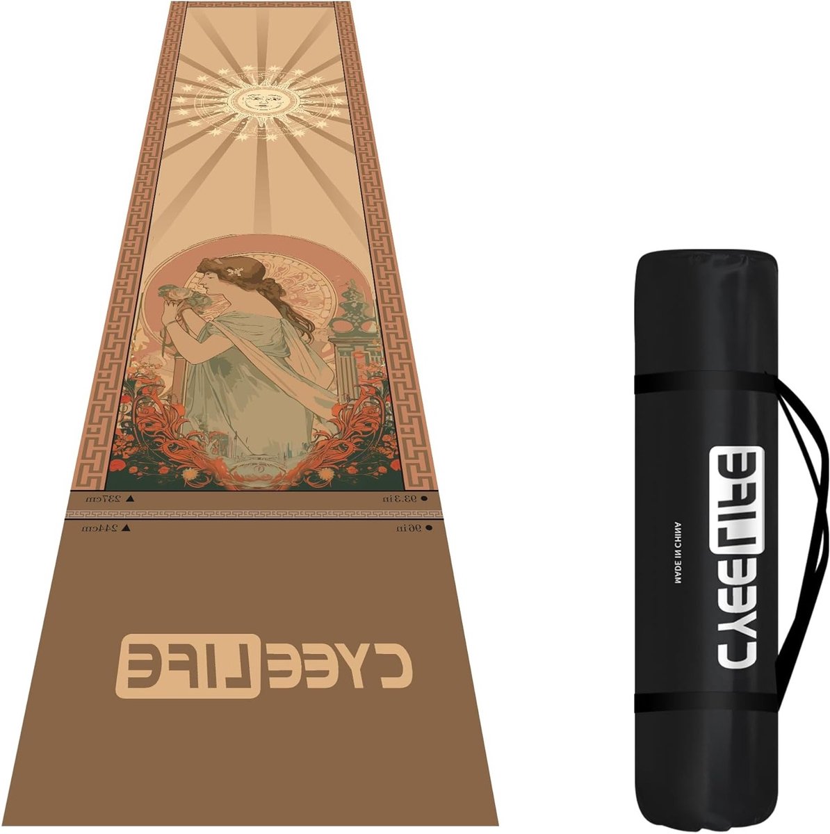 Dartmat - Vloerbeschermer Darts - Vloer Beschermen - Antislip Rubber Onderkant - 297 x 66 cm - Bruin