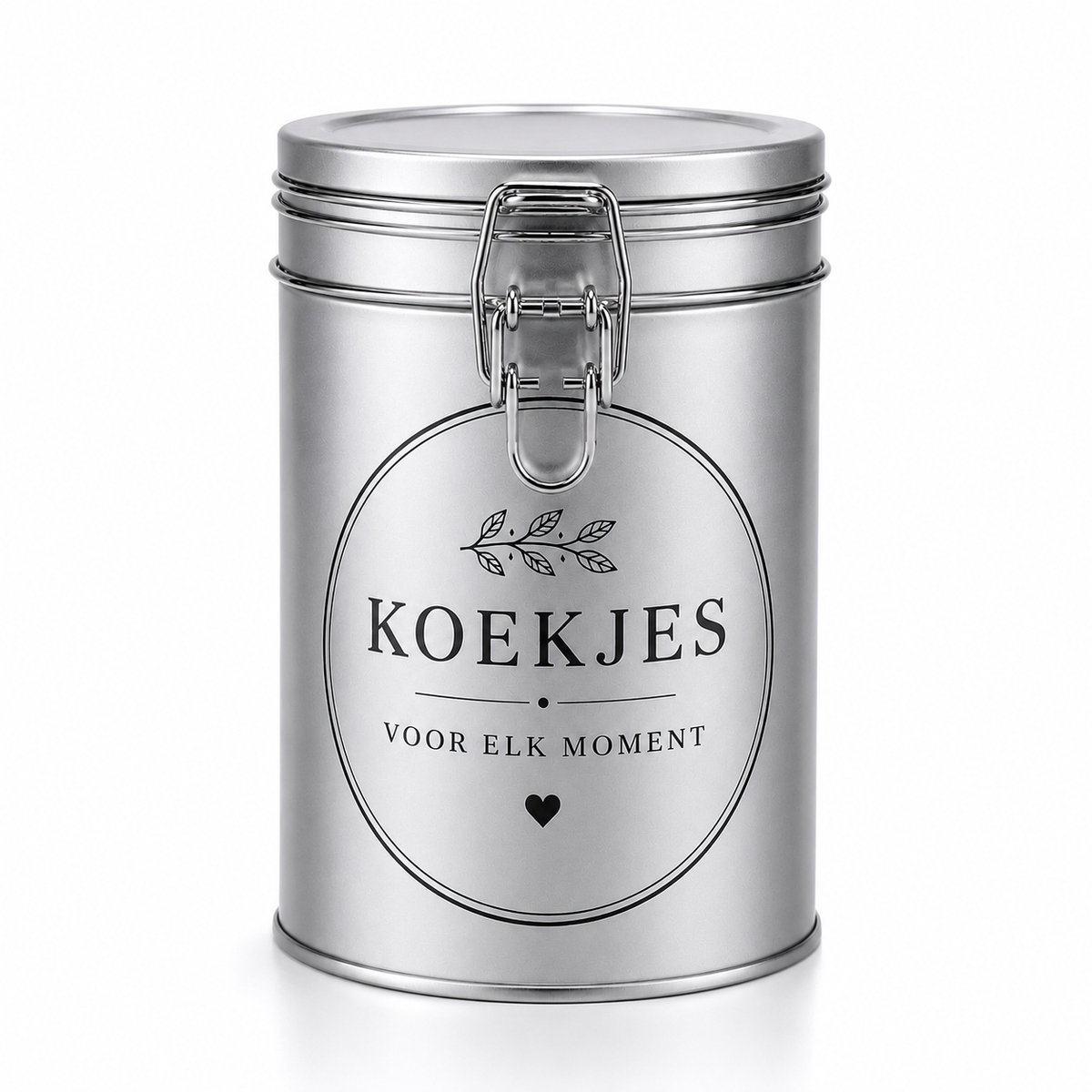 TNI Koekjestrommel - Koekjestrommel - Koekjesdoos - Luchtdicht Koekblik - Koektrommel - Beugelsluiting - Zilver