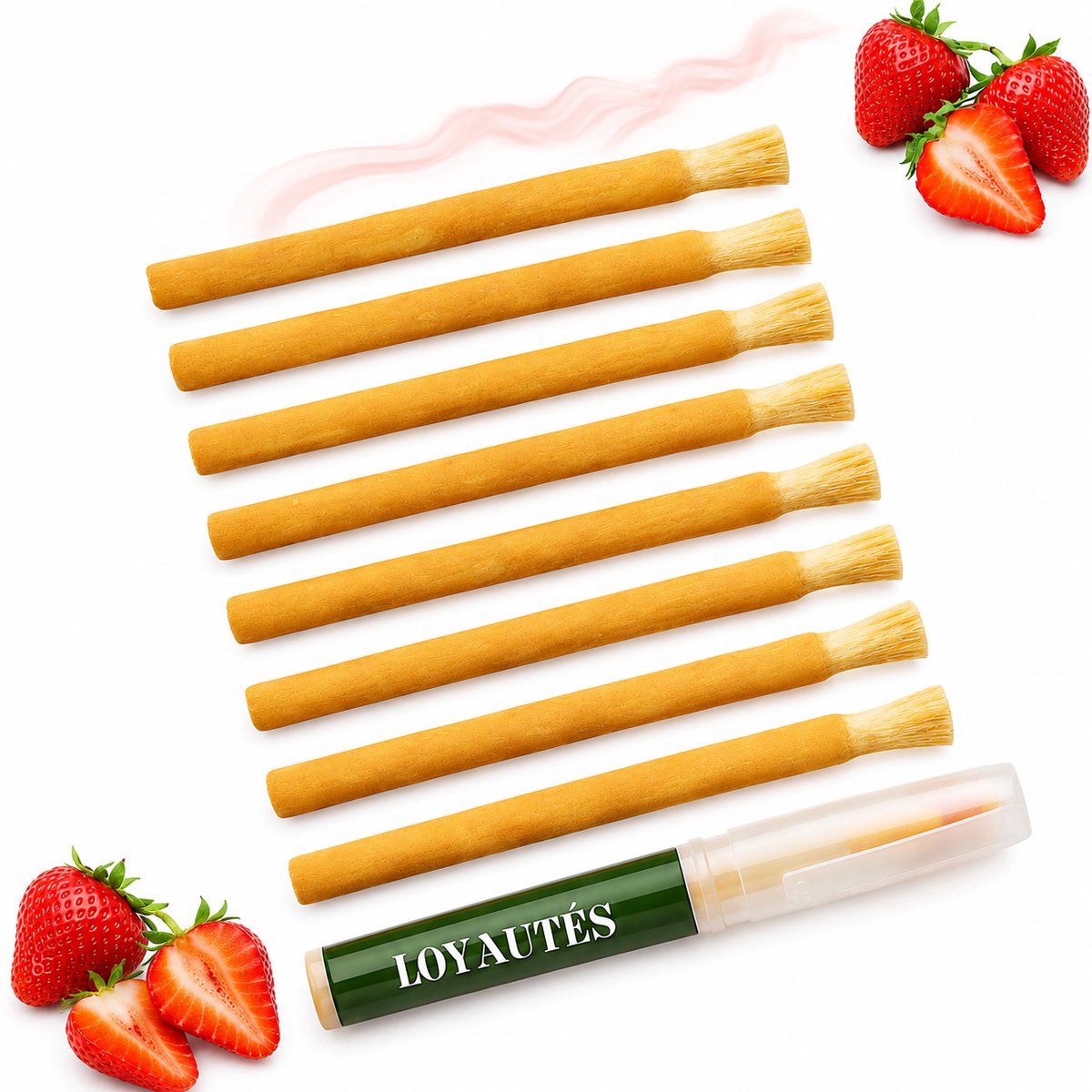 Miswak Aardbei – 10 Stuks met Houder – Sewak Siwak – Natuurlijke Tandenborstel – Fluoridevrij & Antibacterieel – Halal Mondverzorging – Natuurlijk Alternatief voor Plastic Tandenborstels