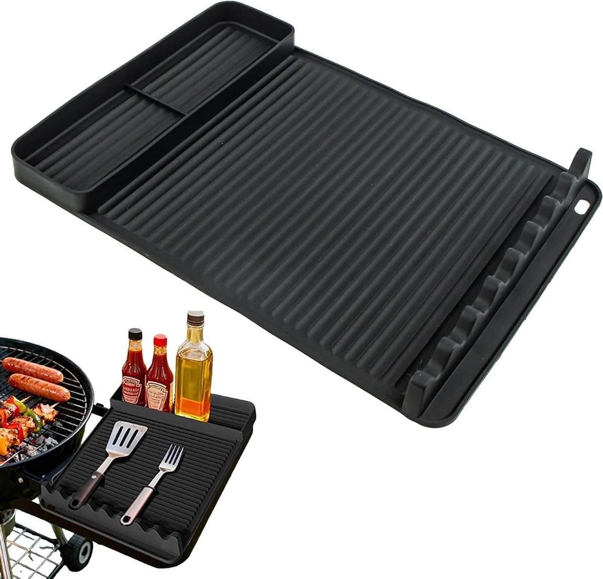 Antislip grillmat voor barbecue en oven, vaatwasmachinebestendig, herbruikbaar en robuust, ideaal voor gas- en elektrische grills