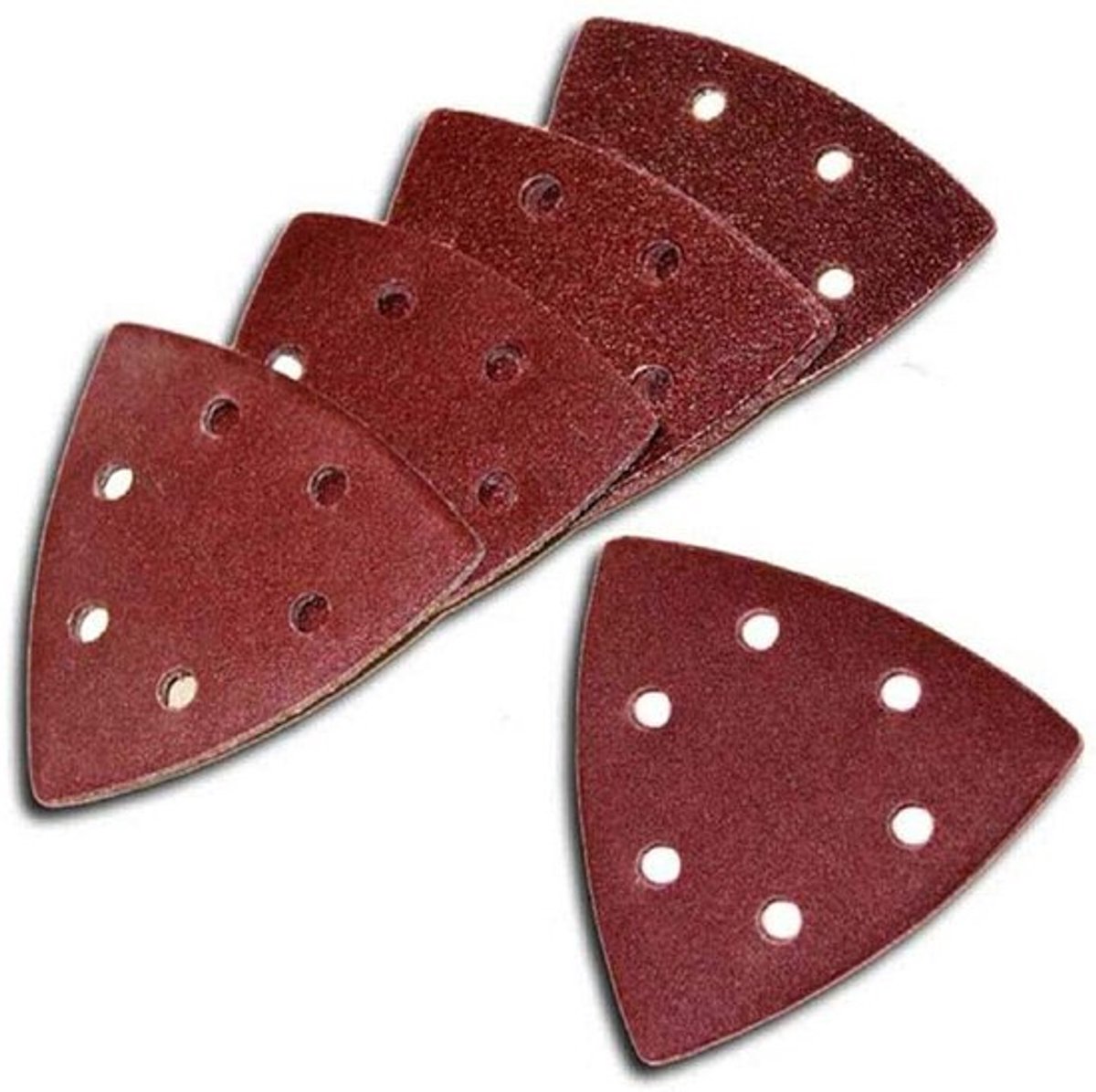 Schuurpapier - Driehoek - Geschikt voor Schuurmachines - 90mm 6 Gat - Haak en Loop - 40 Grits 20 Stuks Detail Sander Papier Driehoek Schuurpapier Schuren Bladen Zand Pads 90mm 6 Gat Haak en Loop Diverse 40 Grits
