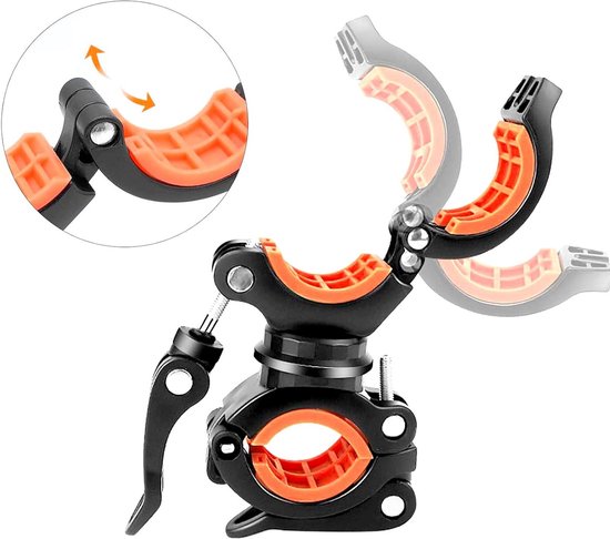 2 Stuks Universele Fiets Steun voor Zaklamp - Verstelbare en Flexibele Beugel voor LED Lamp, MTB Torch Klem Accessoires en Draaibare Houder — afbeelding 3
