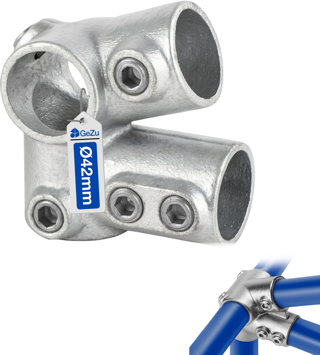 GeZu Impex Buiskoppeling Dakrand kniestuk 27½° Ø42mm Thermisch Verzinkt