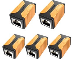 MOGOOD Ethernet Koppeling - 5-Pack RJ45 Connectoren voor Cat8, Cat7, Cat6, Cat5e en Cat5 - 10 Gbps Snelheid, 100m Bereik