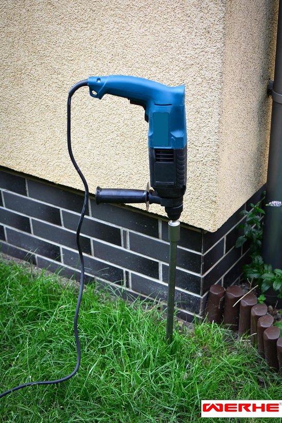 Grondspijkerboor - Piketboor SDS Plus - Palen Drijven - Boormachine Adapter - 325 mm - Zilverkleurig — afbeelding 5