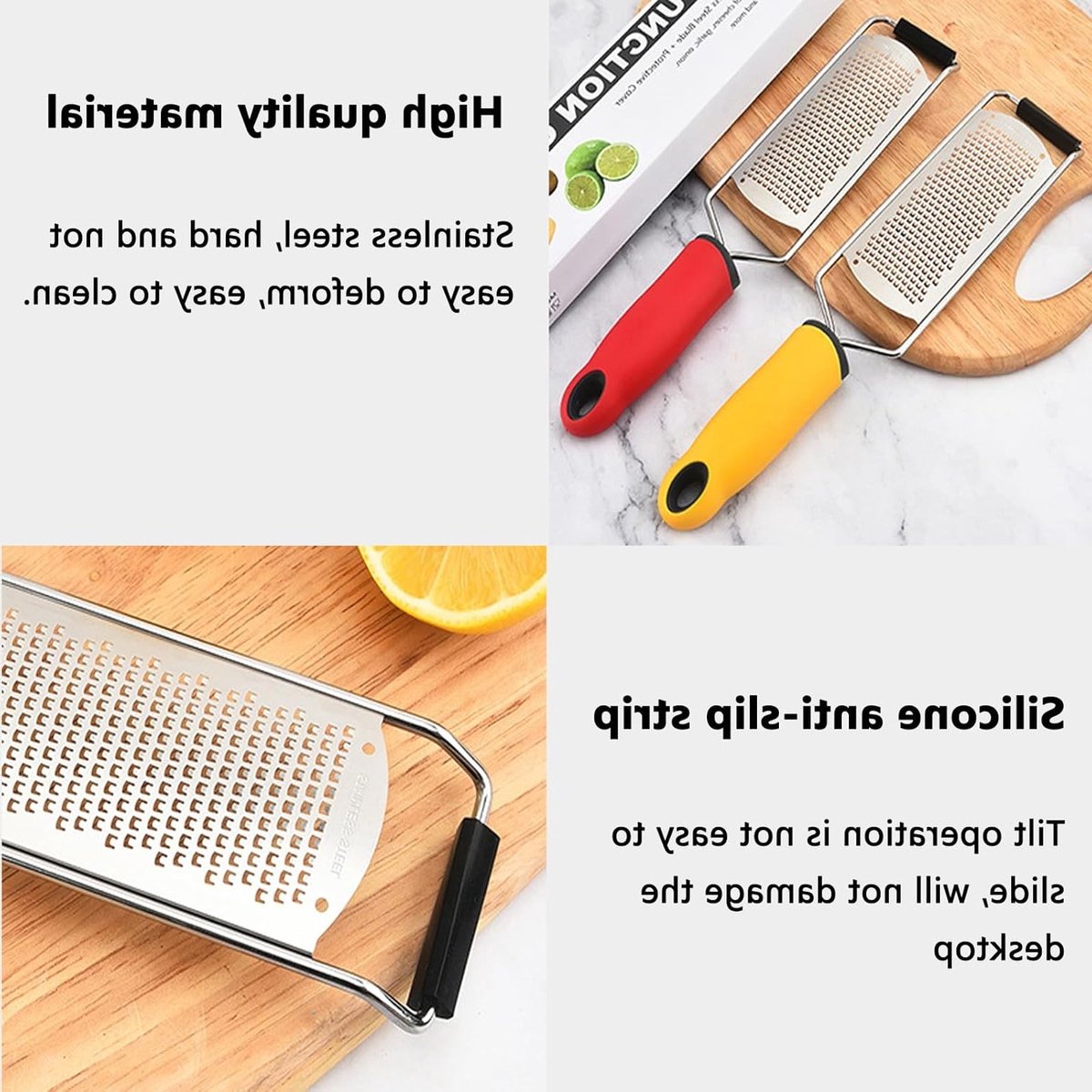 Kaasrasp voor citroenrasp, Parmezaanse kaas, knoflook en gember - RVS handrasp, vaatwasserbestendig en ideaal voor de keuken