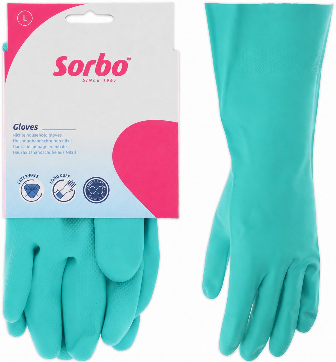 Sorbo Huishoudhandschoenen Latex Vrij L 1 paar