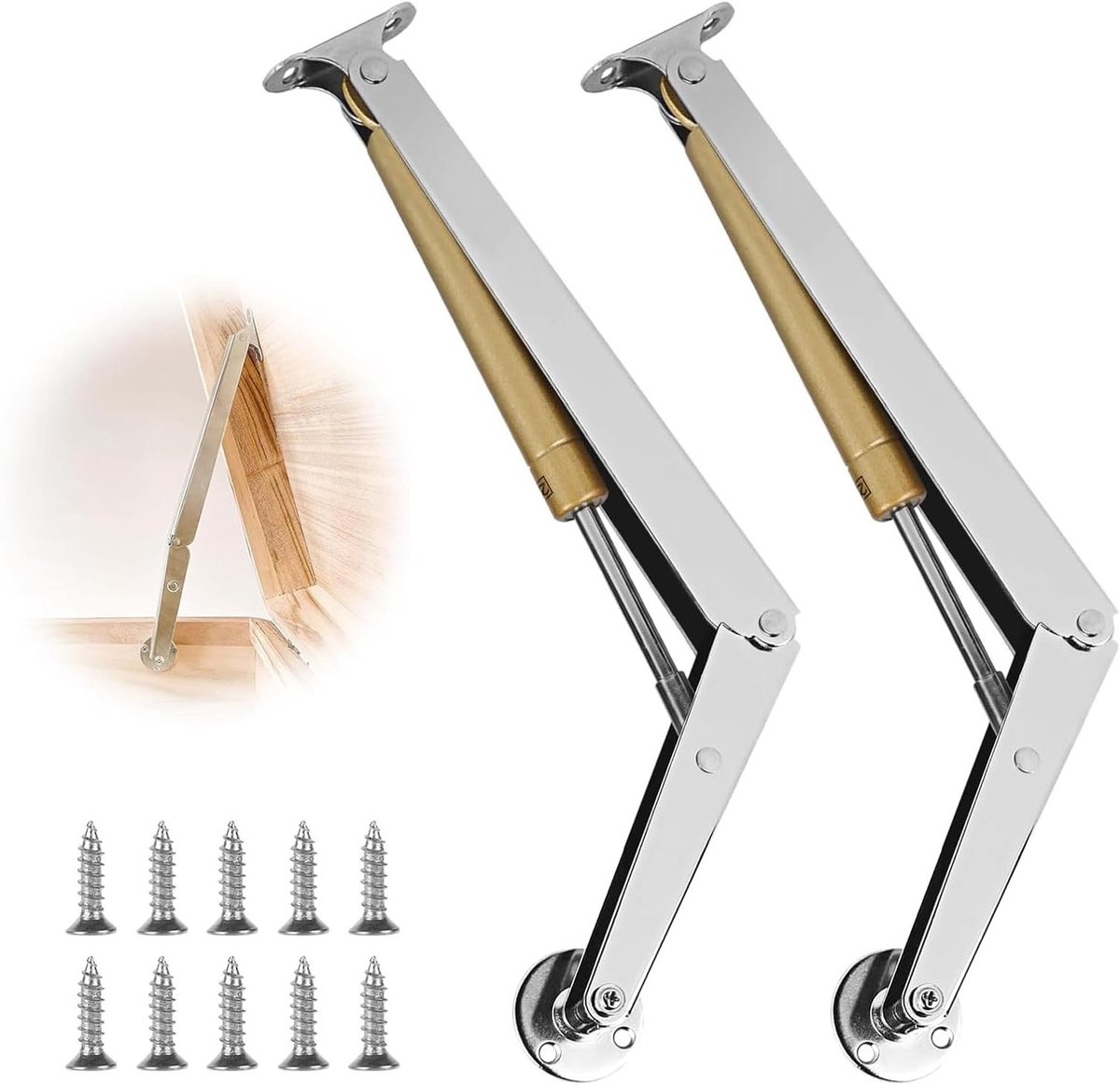 Duurzame Gasveer voor Keuken- en Scharnierdeuren, 2 Stuks, 200N/PC, Perfect voor Meubeltoepassingen