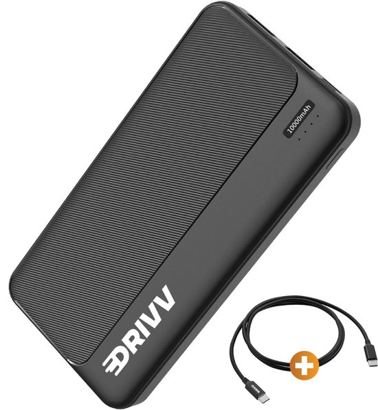 Drivv. Powerbank 10.000 mAh 22.5W Zwart