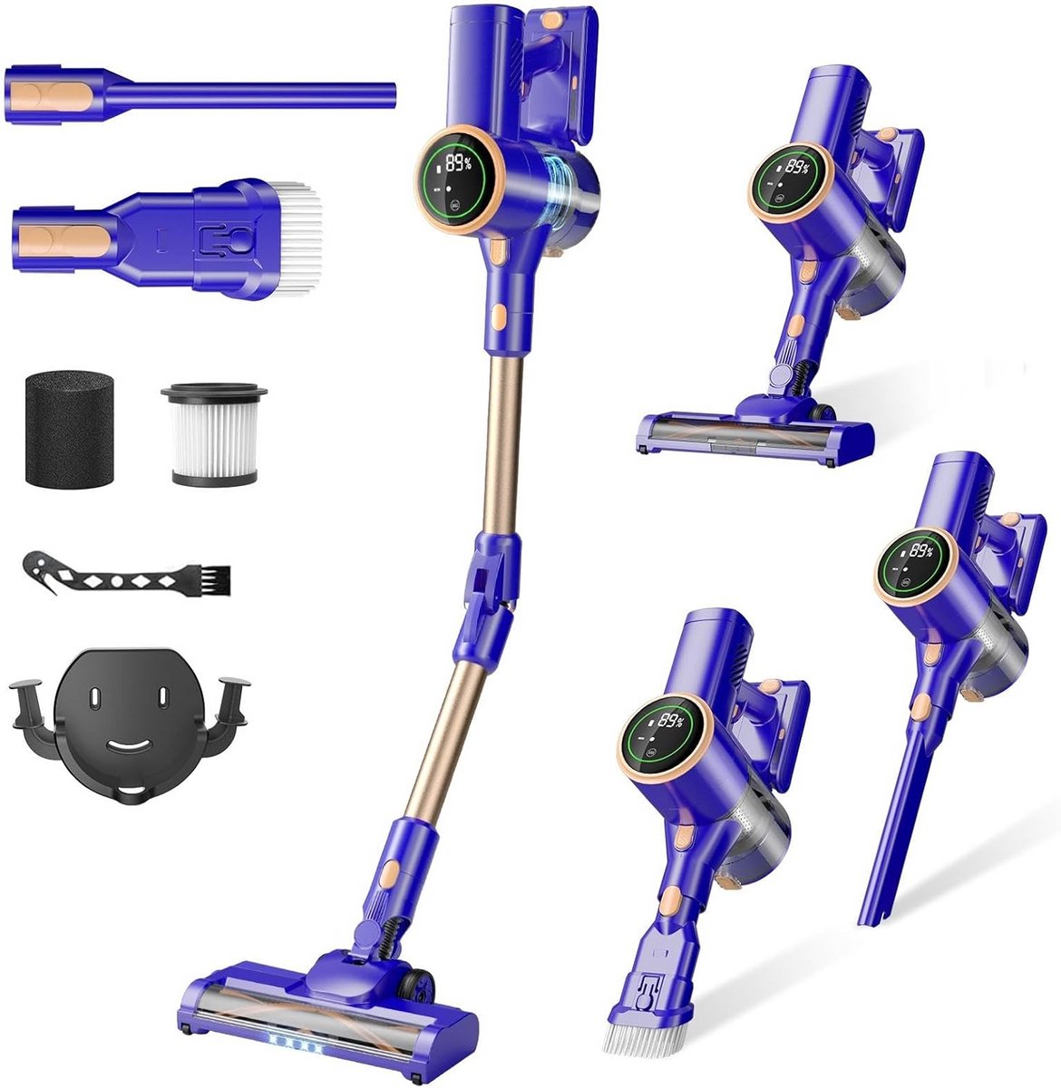 Draadloze Stofzuiger - Lichtgewicht Model - Snel Huis Schoonmaken - 180° Buigbaar - 40 Min Looptijd - Blauw