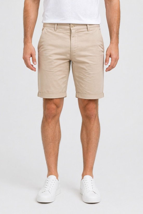 Smith & Solo korte broek heren - chino shorts heren - katoen Beige 36