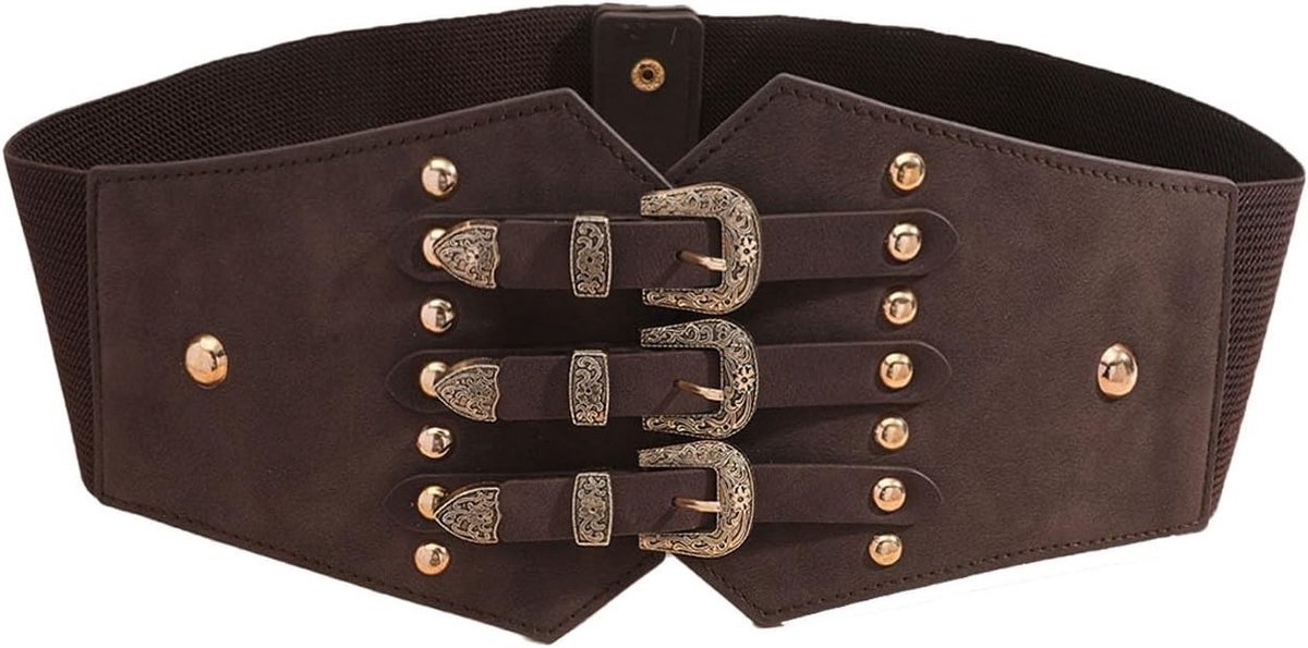 Dames Corset Stijl Brede Elastische Riem voor Vintage Taillevormgeving en Halloween Cosplay Kostuum
