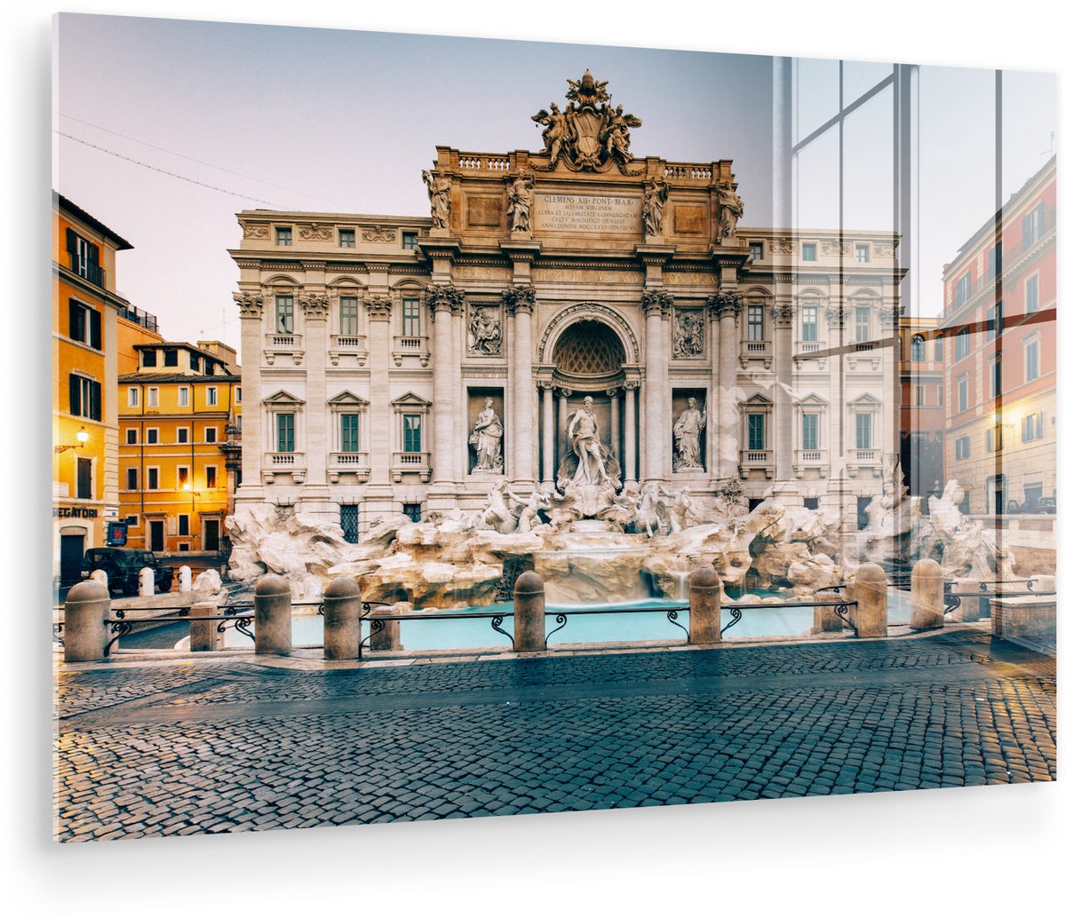 ® Glasschilderij 180x120 cm - Schilderij acrylglas - Fontein - Italië - Rome - Foto op gla