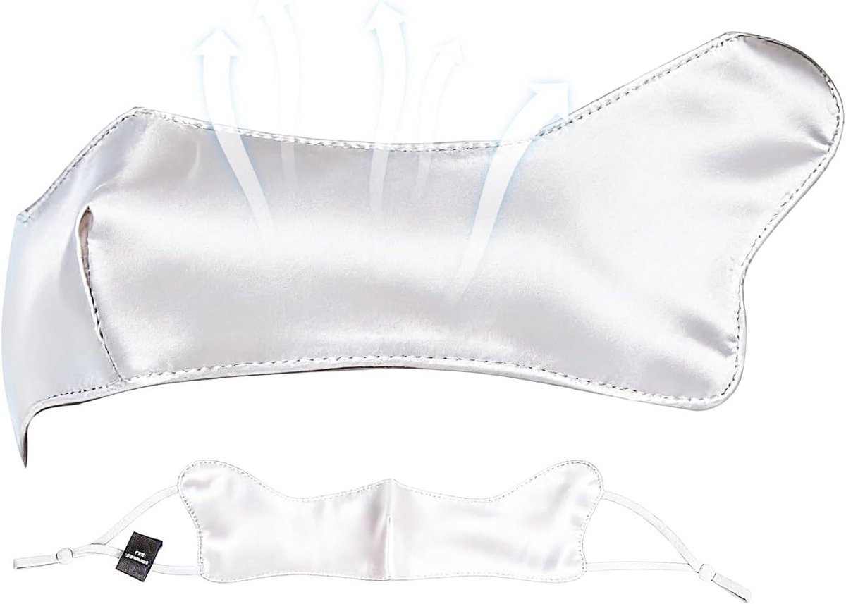 Zijden Neusmasker - Ademend Mondkapje - Buiten Bescherming - Huidvriendelijk Materiaal - 22x6cm - Zwart