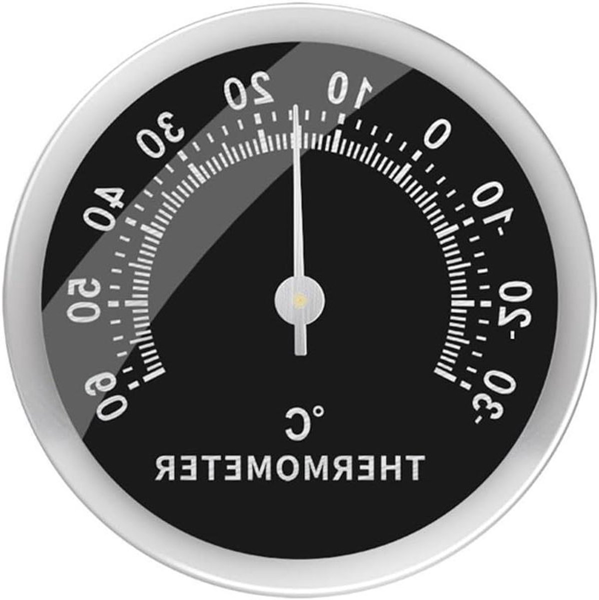 Mechanische Thermometer - Temperatuurmeter - Binnen en buiten - Batterijvrij mechanisch - 58mm diameter - Zwart