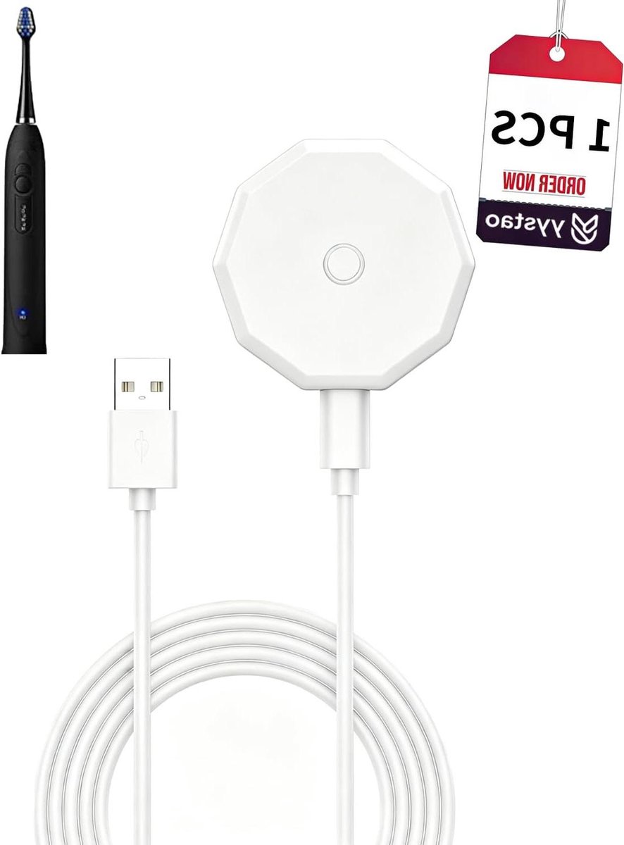 Tandenborstel Oplader - Magnetische USB Kabel - Veilig Opladen - Verbeterde Magnetische Verbinding - 1 Meter Kabel - Wit
