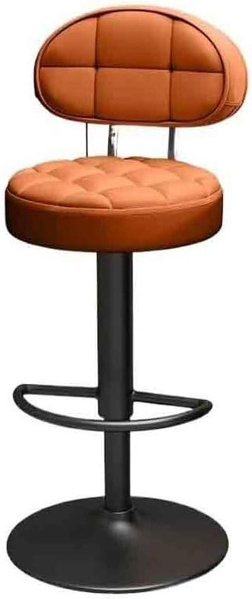 Barkrukken - Draaibare stoel - Aanrecht zitten - Hoge rugleuning - One Size - Oranje