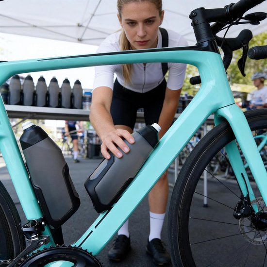 Racefiets Bidon - Sportfles Houder - Hydratatie Onderweg - Gestroomlijnd Ontwerp - 600 Milliliter - Zwart — afbeelding 3