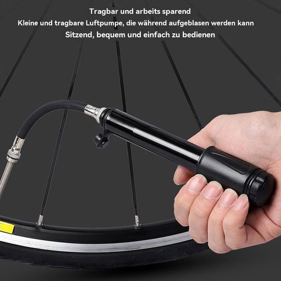 Kleine Fietspomp - Bandenpomp Framepomp - Snel Banden Oppompen - Dubbele Ventielfunctie - Compact Ontwerp - Aluminium — afbeelding 2