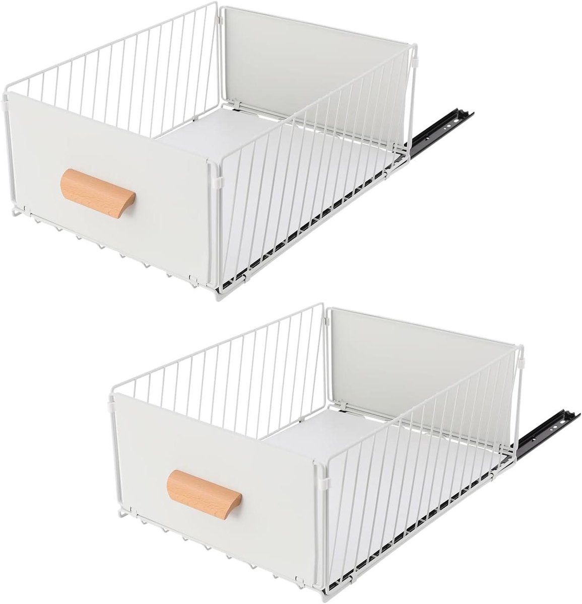 Uittrekbare laden - Kast organizers - Keuken opbergen - Uitbreidbaar ontwerp - 40-60 cm - Wit