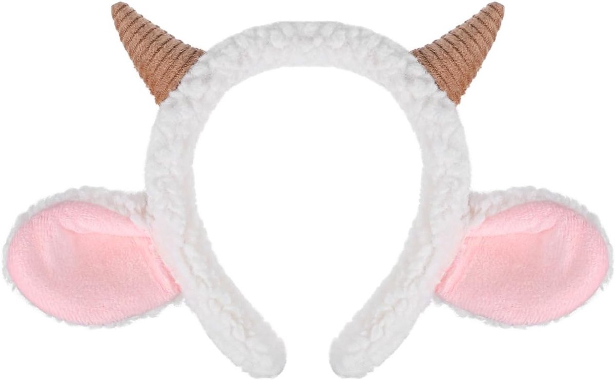 Hoofdband met Schapenoren en Hoorns, Perfect voor Halloween Kostuum en Cosplay Accessoires voor Dierenliefhebbers