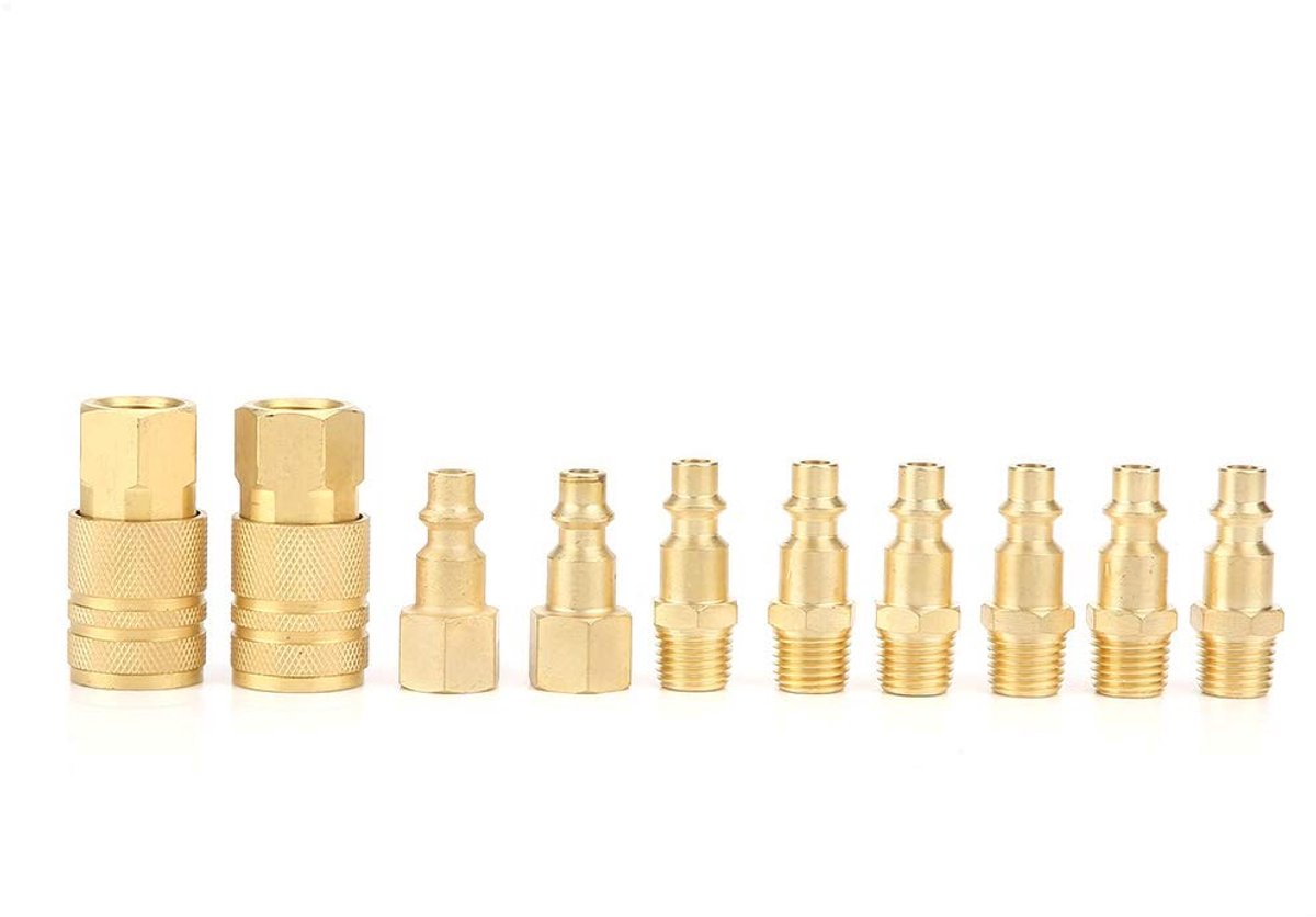 aladdien - NPT Adapter Set - 10-delige set voor Compressed Air - 1/4 inch maat - Snelkoppelingen - Voor Copper Tools - Betrouwbare verbindingen - Ge..
