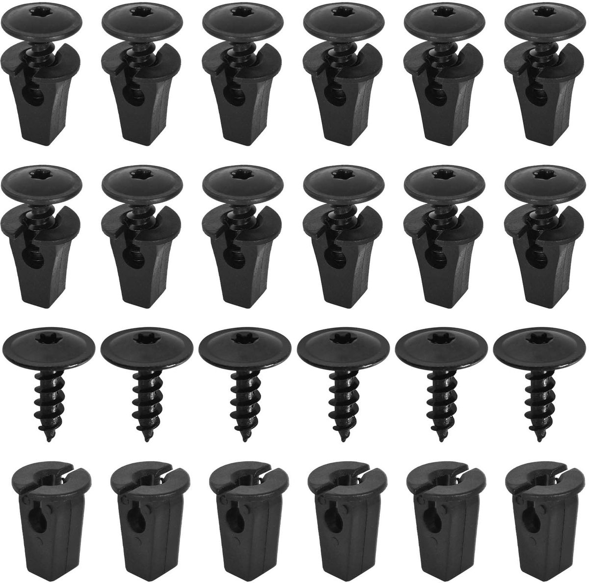 aladdien - M5 x 16 mm Torx zelftappende schroeven - Bevestigingsbouten voor auto - Zwart - Stevige schroeven - Perfect voor carrosserie en bumperbev..