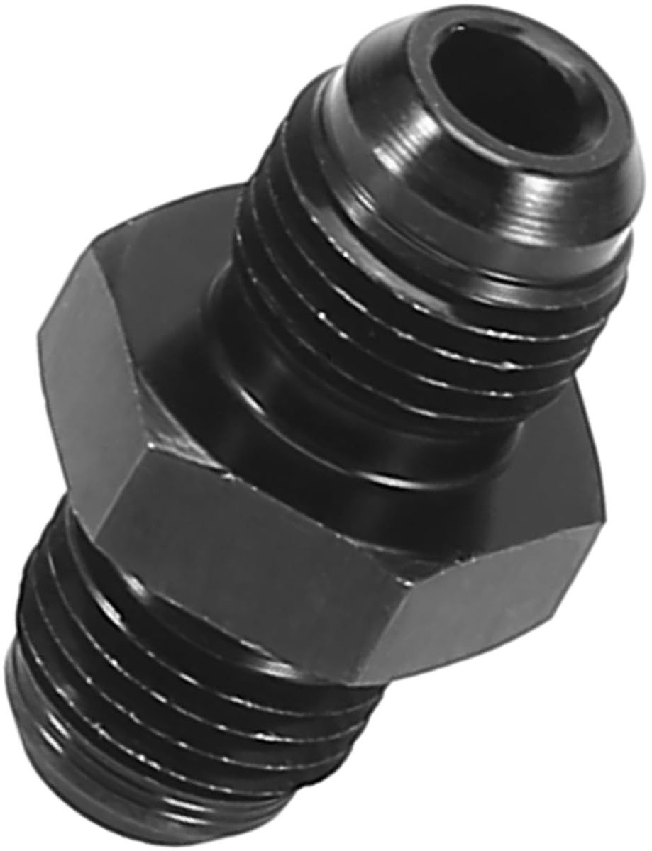 aladdien - Universele Auto Brandstof Olie Pijp Connector - AN6 Mannelijk naar AN6 Mannelijke Flare Koppeling - Zwart - Slang Fitting Adapter - Alumi..