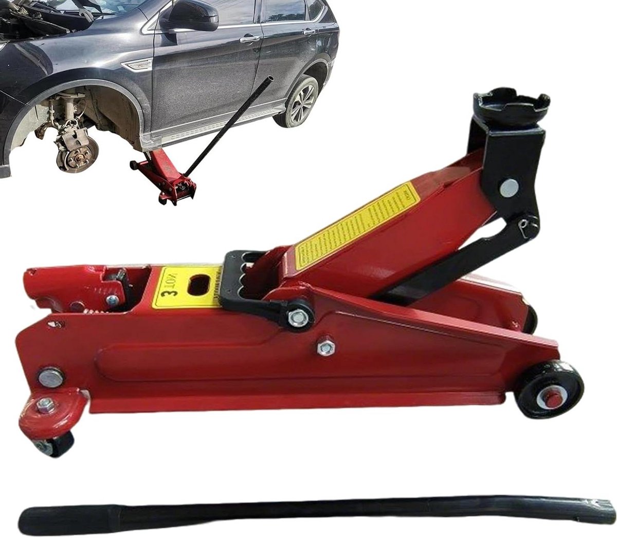 Hydraulische Autokrik - Vrachtwagenkrik - Auto Onderhoud - Inspanningsbesparend Hefboomontwerp - 3 Ton Capaciteit - Enkele Attribuut