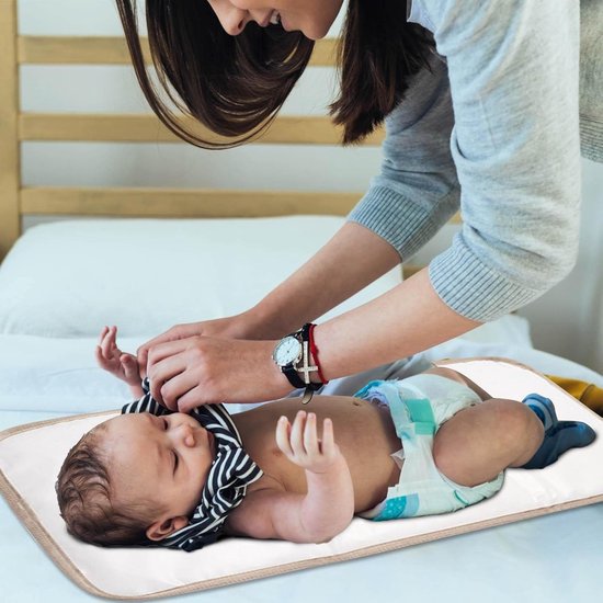 Baby Verschoonmatje - Verschoningsmatje Voor Onderweg - Foldable Travel Changing - Draagbaar Verschoonmatje - Waterbestendig - Verschoningsmatje - Aankleedkussens - Diaper Mat with Magic Stickers for Trips Travel Tours van Merkloos — afbeelding 5