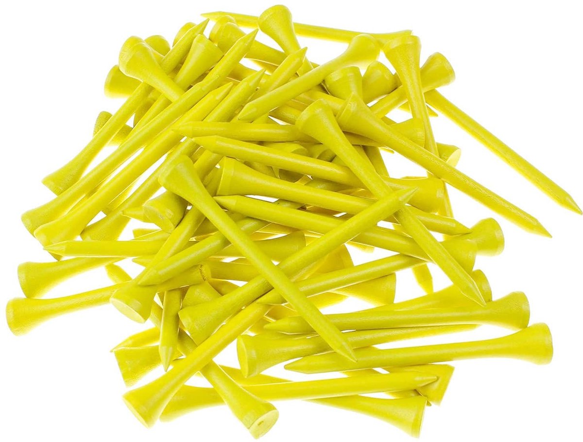 aladdien - Golf Tees - Professionele Golf Tees voor Hoger Slagen - Geel - Verminder Side Spin - Geschikt voor Golfers - 50 Stuks