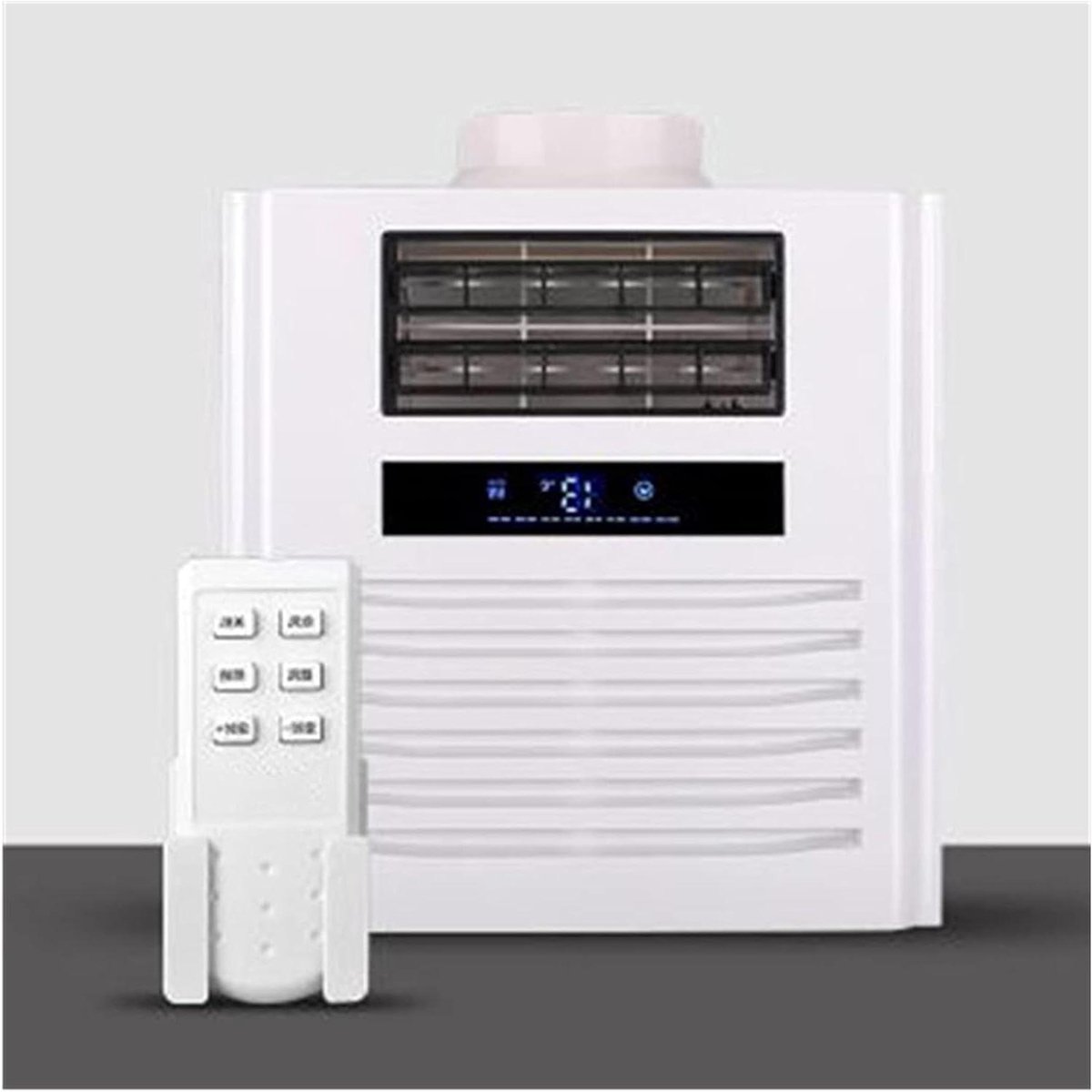 Plafondventilator Afzuiger - Luchtkoeler Ionizer - Ventilatie Koeling - Stille Werking - 30x30x17cm - Wit Goud