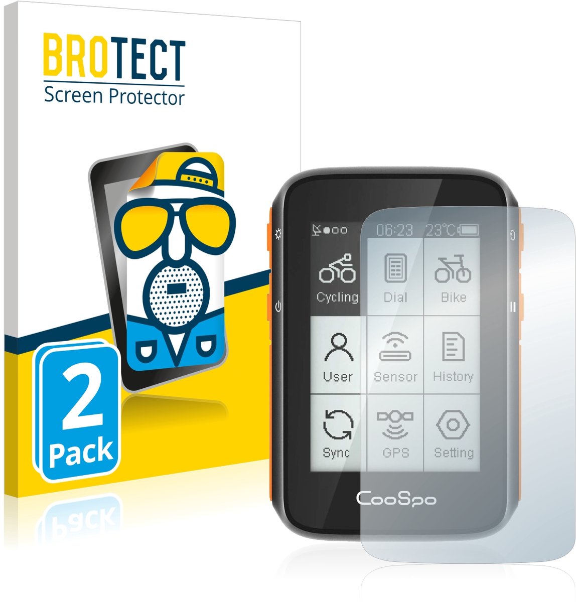 BROTECT - Screenprotector voor CooSpo BC200 - Folie Beschermfolie matte 2 Stuks