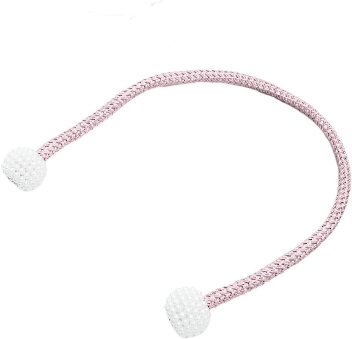 Gordijnhouders Magnetisch - Gordijnclips Pompon - Gordijnen Decoreren - Geen Muurschade - 45 cm Lengte - Roze