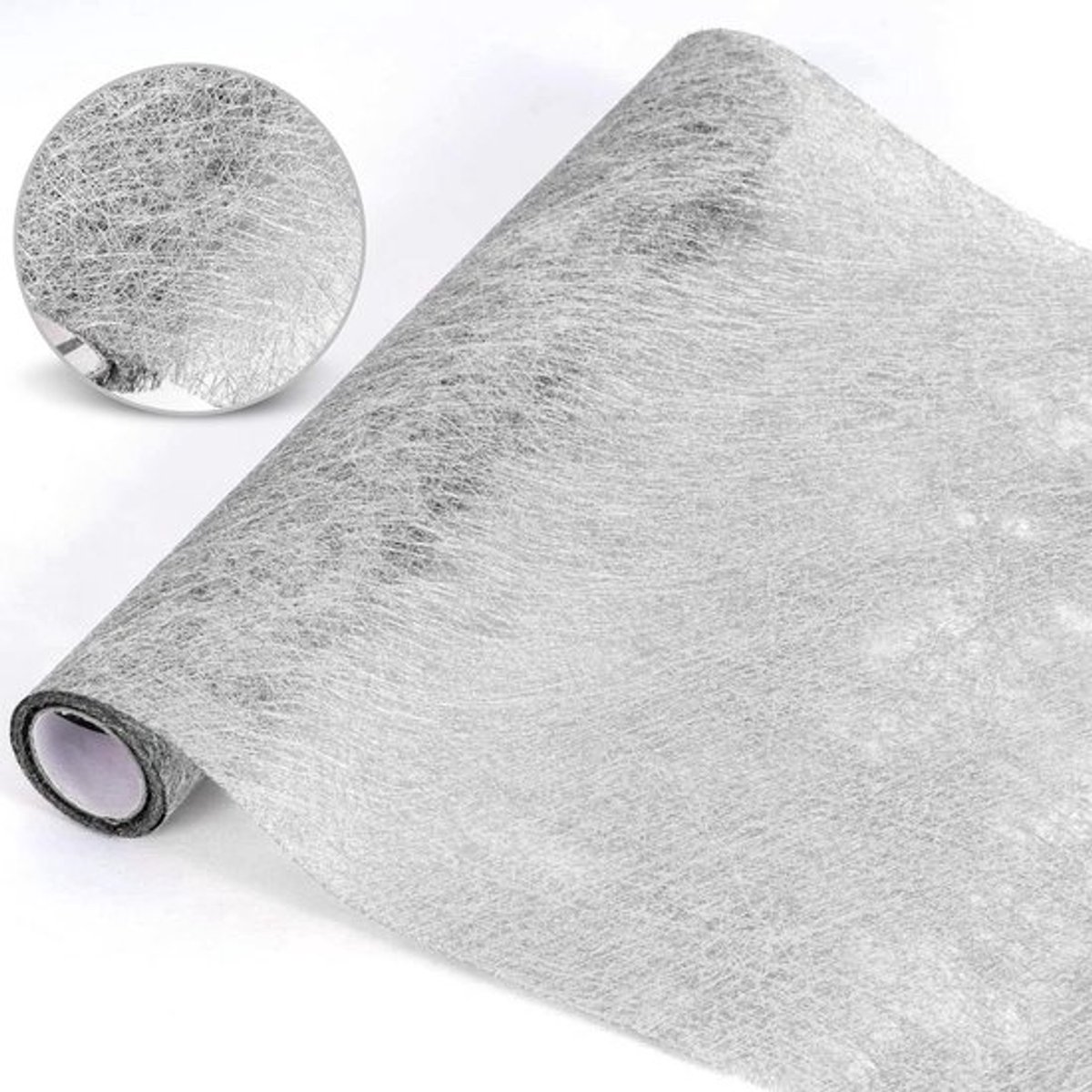 Zilveren Tafelloper 30 cm x 5 m - Glanzende Decoratieve Rol voor Bruiloft en Communie