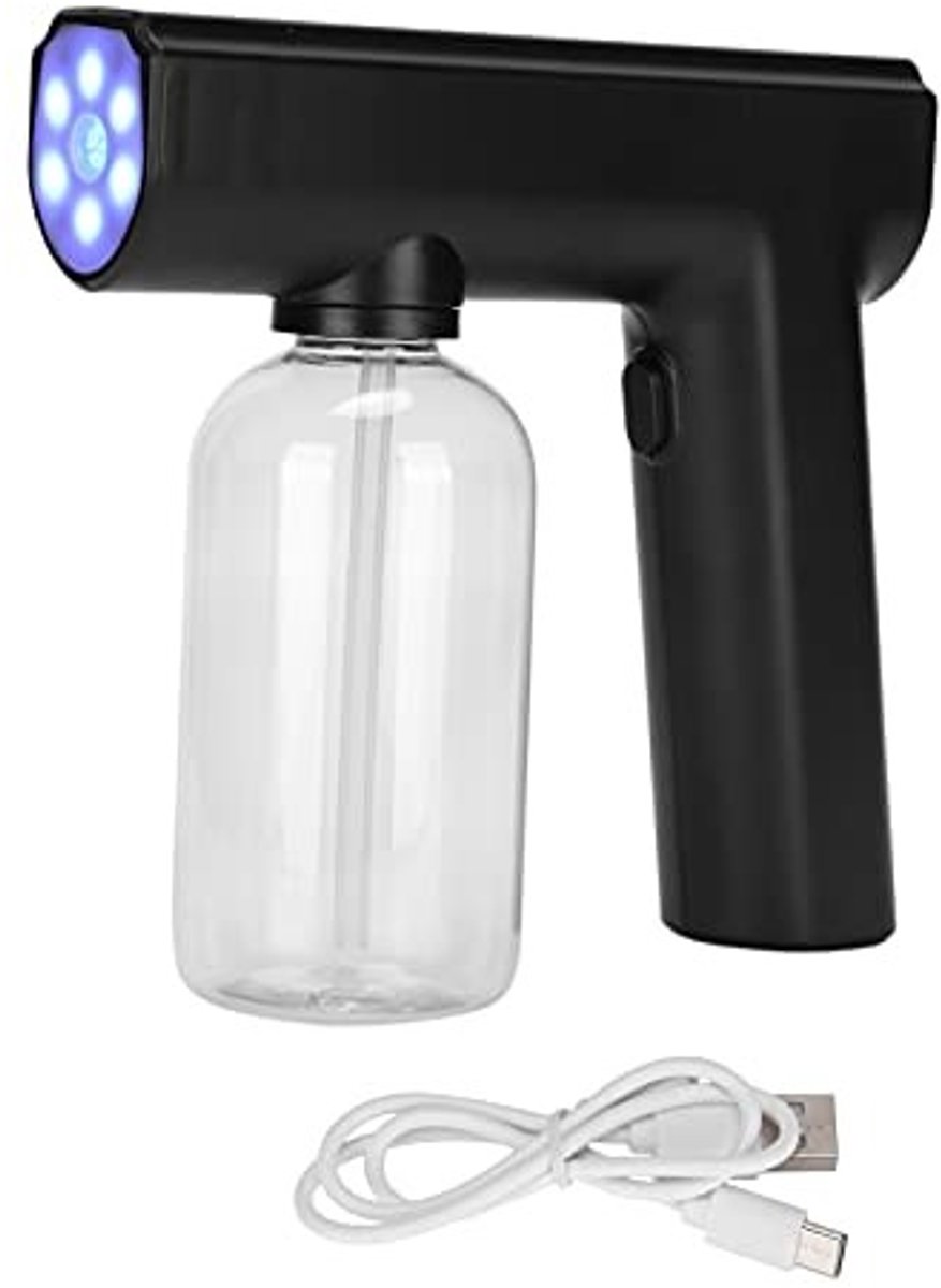 SPHProducts - Mini Desinfectiemiddel - Elektrische Mist Verstuiver - Handheld Spuitpistool - Zwart - Oplaadbare Fogger Gun - Ideaal voor Desinfectie - ...